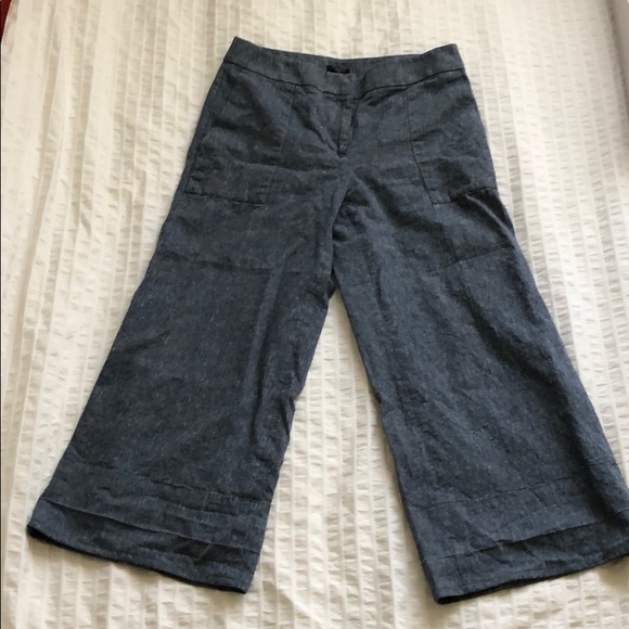 Blue cotton/linen culottes s-m - Picture 2 of 4